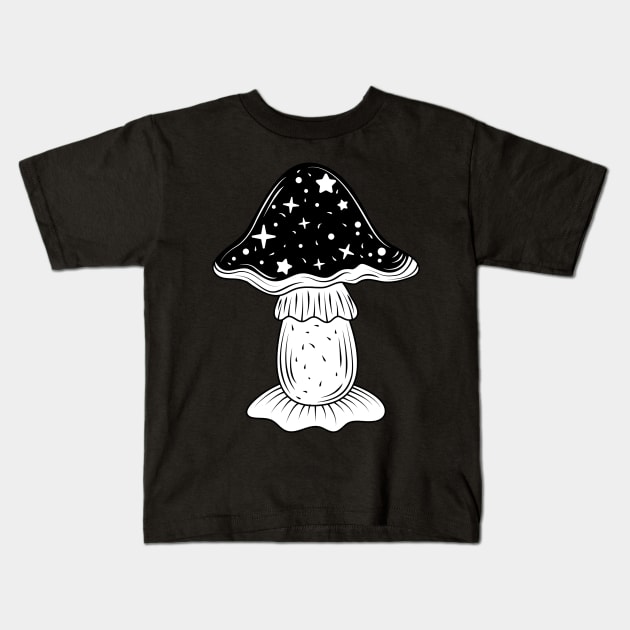 Galaxy Mushroom Kids T-Shirt by nerdlkr